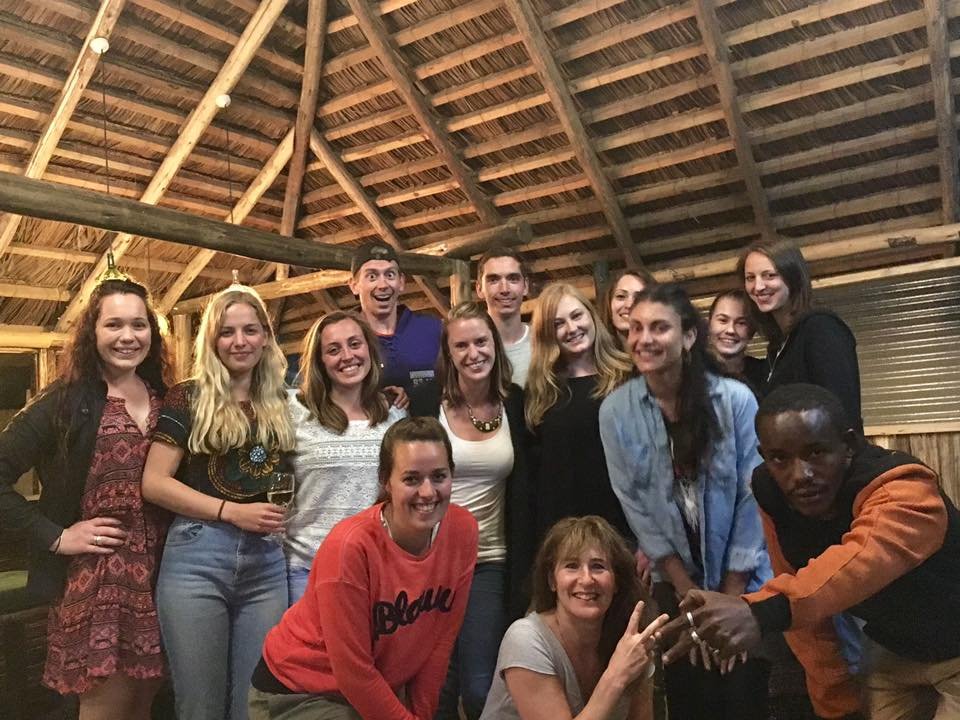 Group of volunteers bonding together at the Arusha lodge